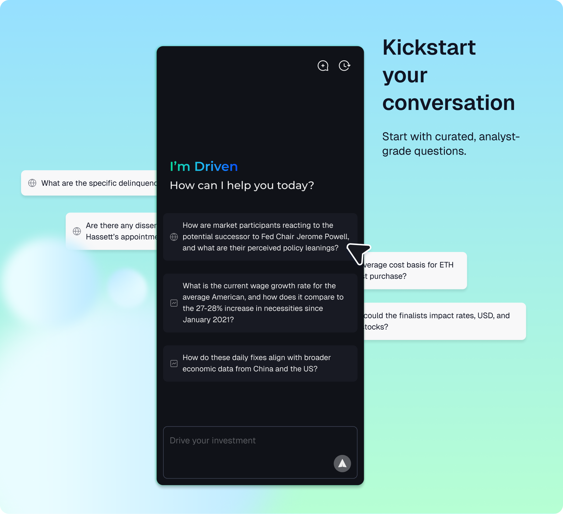 Pre Questions Feature - Curated questions to kickstart market conversations