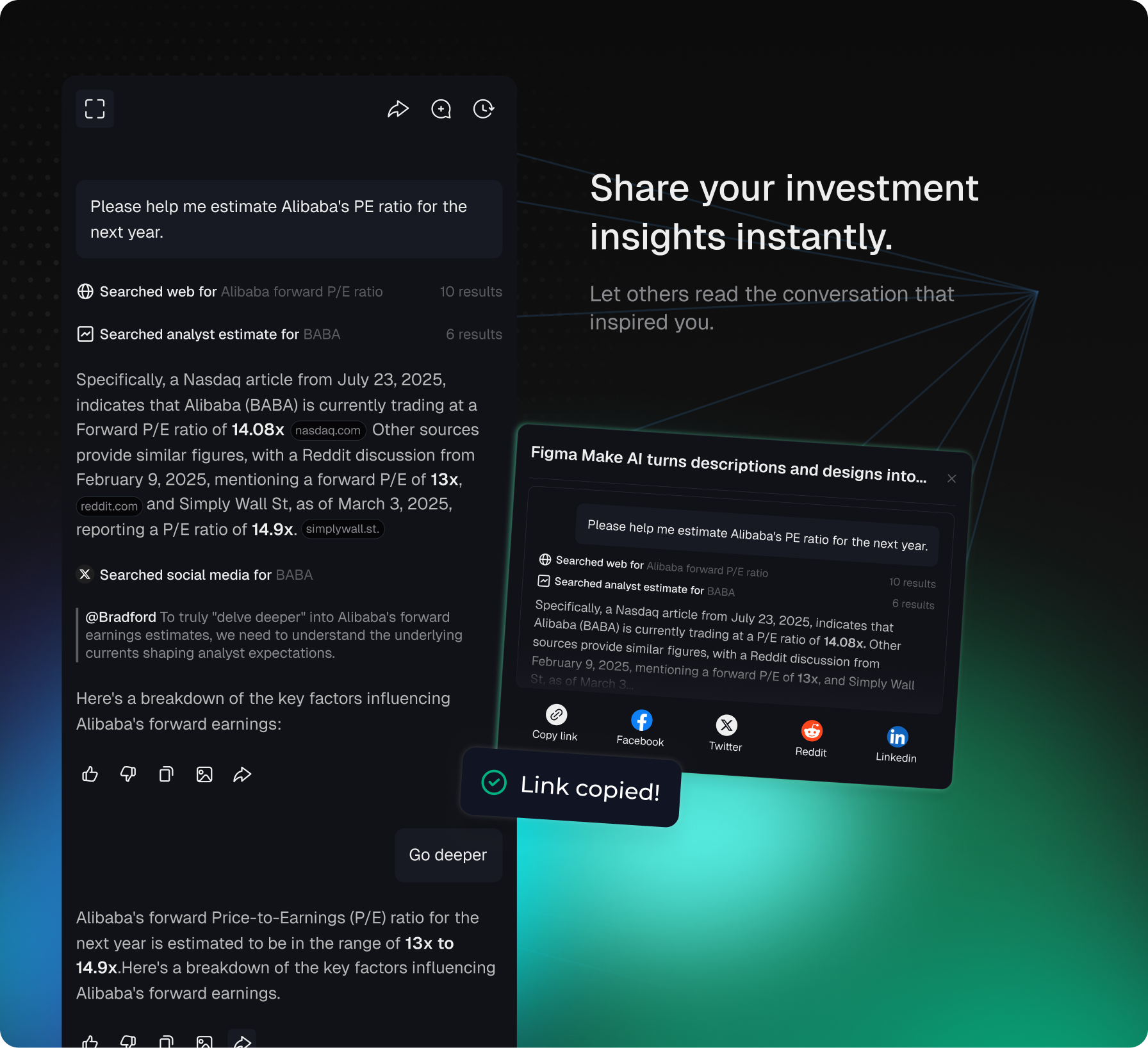 Share Link Feature - Share your market conversations
